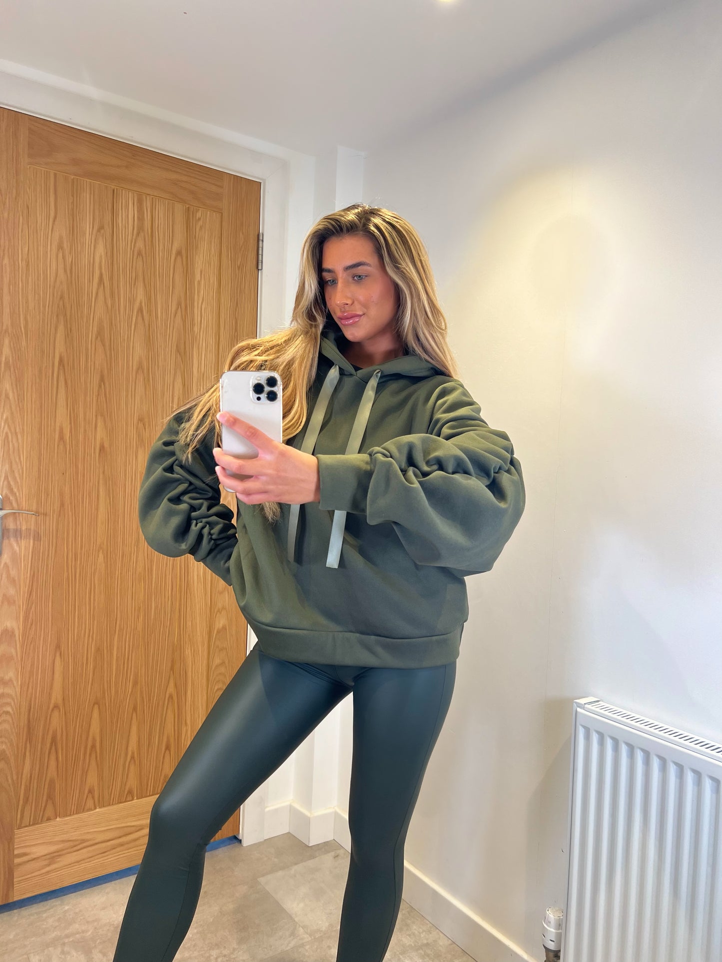 ‘BEAU’ Khaki Leather Leggings