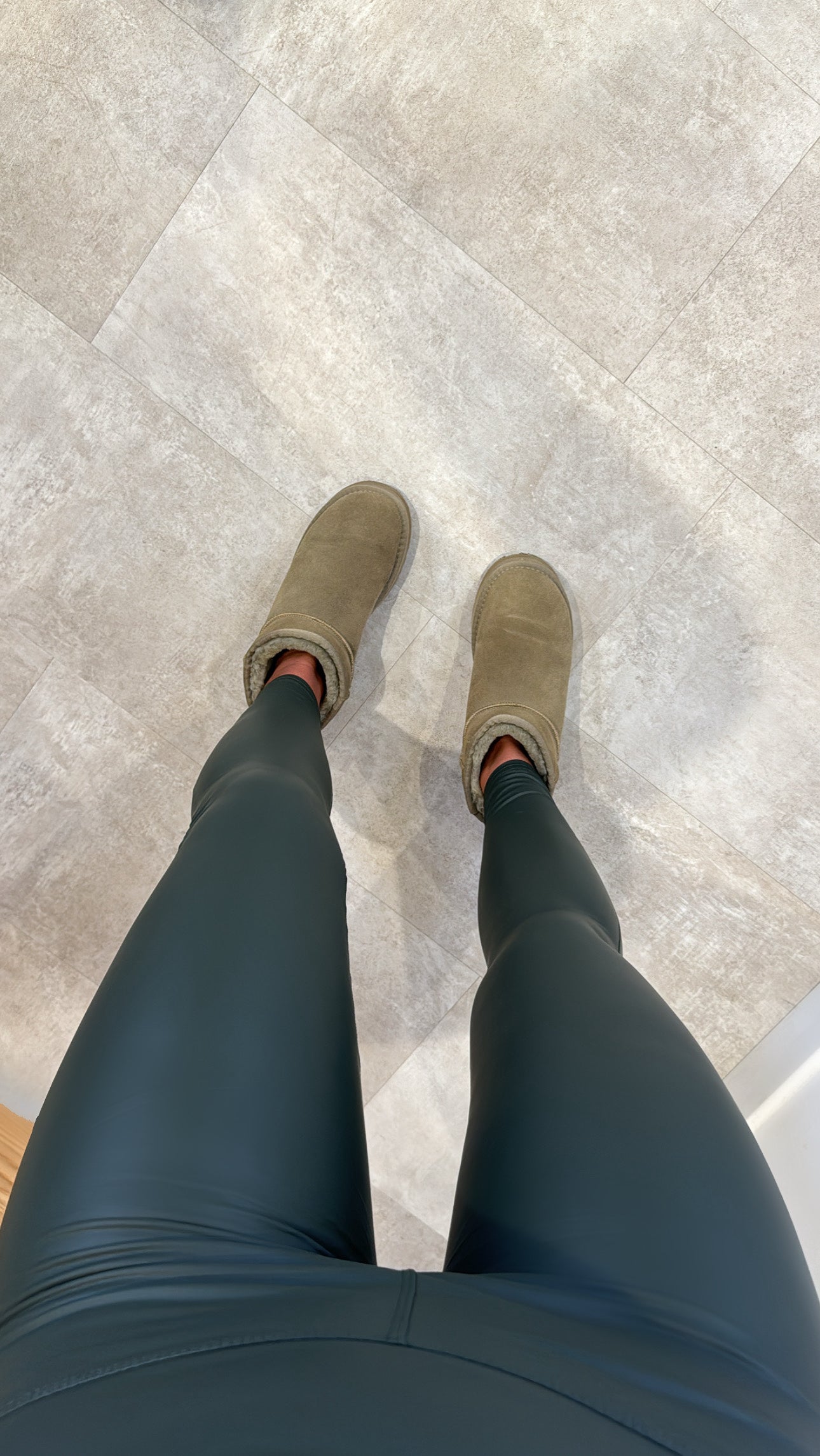 ‘BEAU’ Khaki Leather Leggings